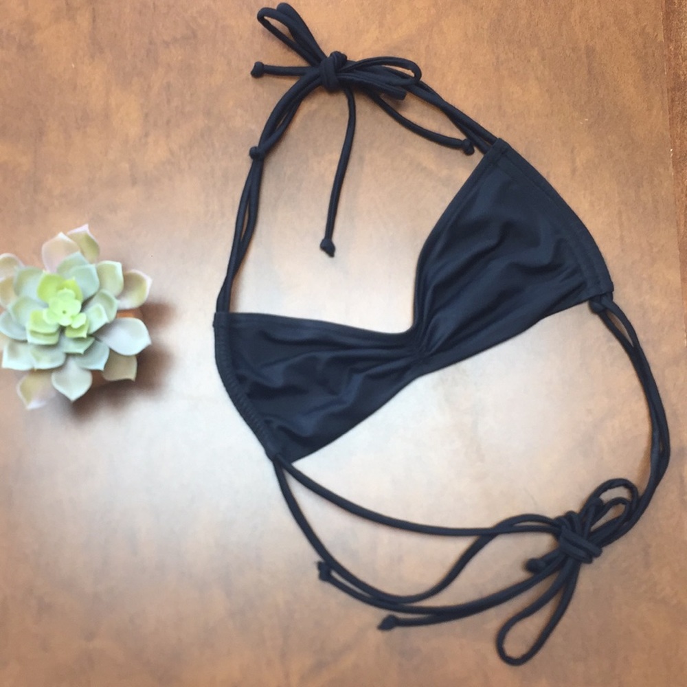 Victoria Secret Black Double String Bikini Top Size  XS